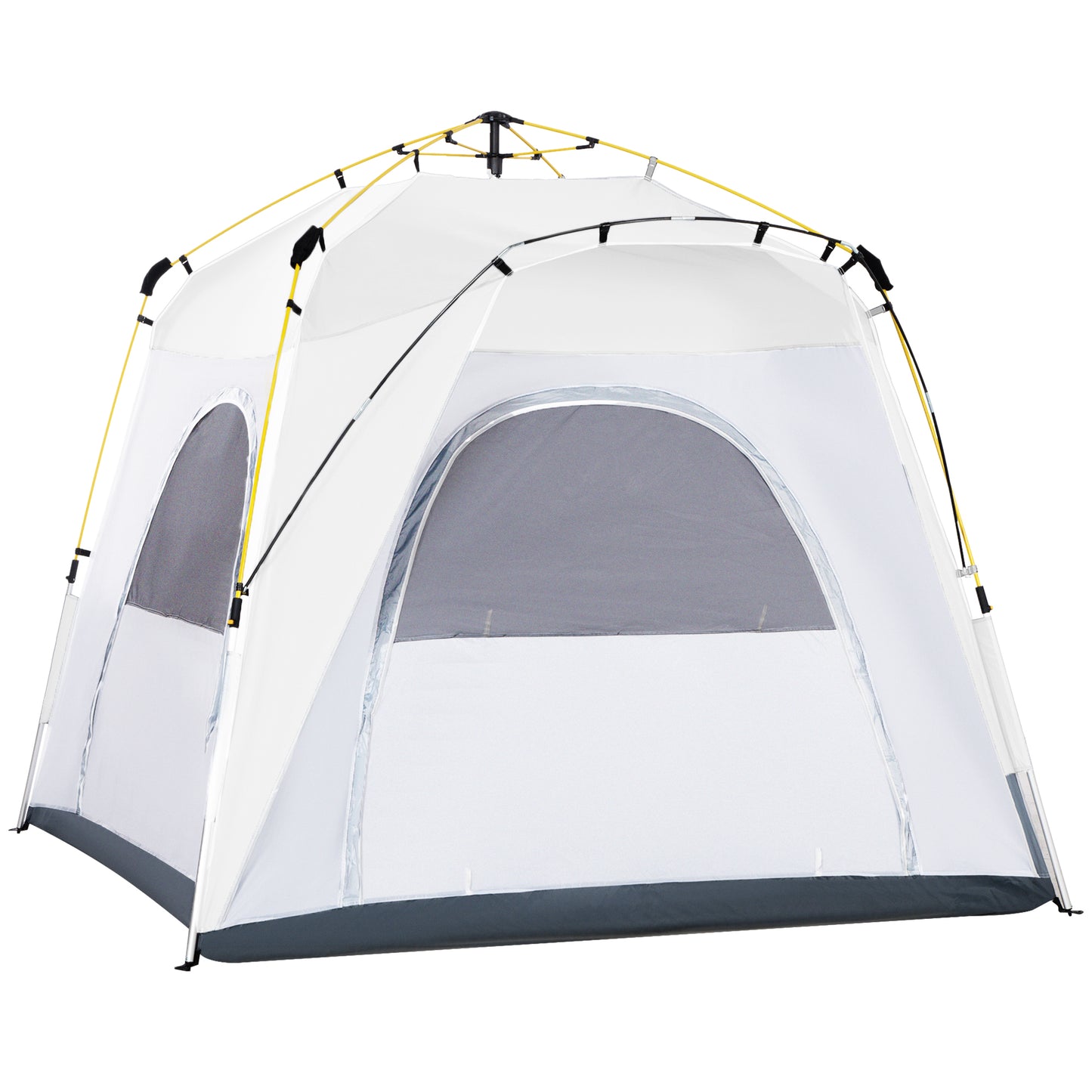 3 Person Automatic Camping Tent, Outdoor Pop Up Tent, Portable Backpacking Dome Shelter, Light Grey