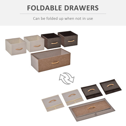5-Drawer Dresser, Linen Fabric Chest of Drawers, Dresser Tower Unit for Bedroom Hallway Entryway