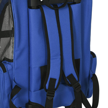 2 in 1 Dog Backpack and Trolley, Pet Travel Backpack Cat Dog Carrier with Telescopic Handle