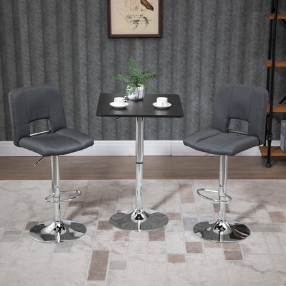 Modern Height Adjustable Counter Bar Table with 360° Swivel Tabletop and Electroplating Metal Base, Pub Desk for Living Room