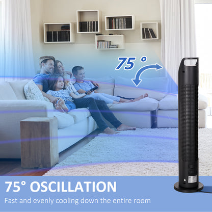 31" Oscillating Tower Fan with Remote Control, 4H Timer, 3 Speed 3 Modes