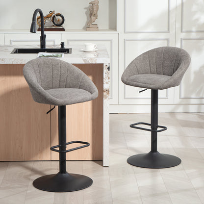 Set of Two Relaxed Tub Bar Stools - Grey