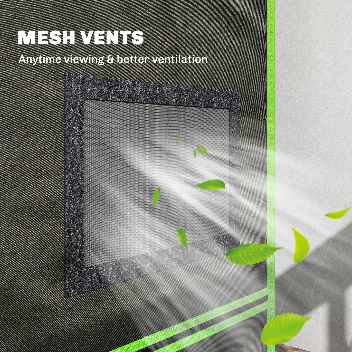 Grow Tent 120 x 120 x 200 cm, Reflective Mylar Hydroponic Growing Tent with 600D Oxford Fabric, Observation Window, Vent