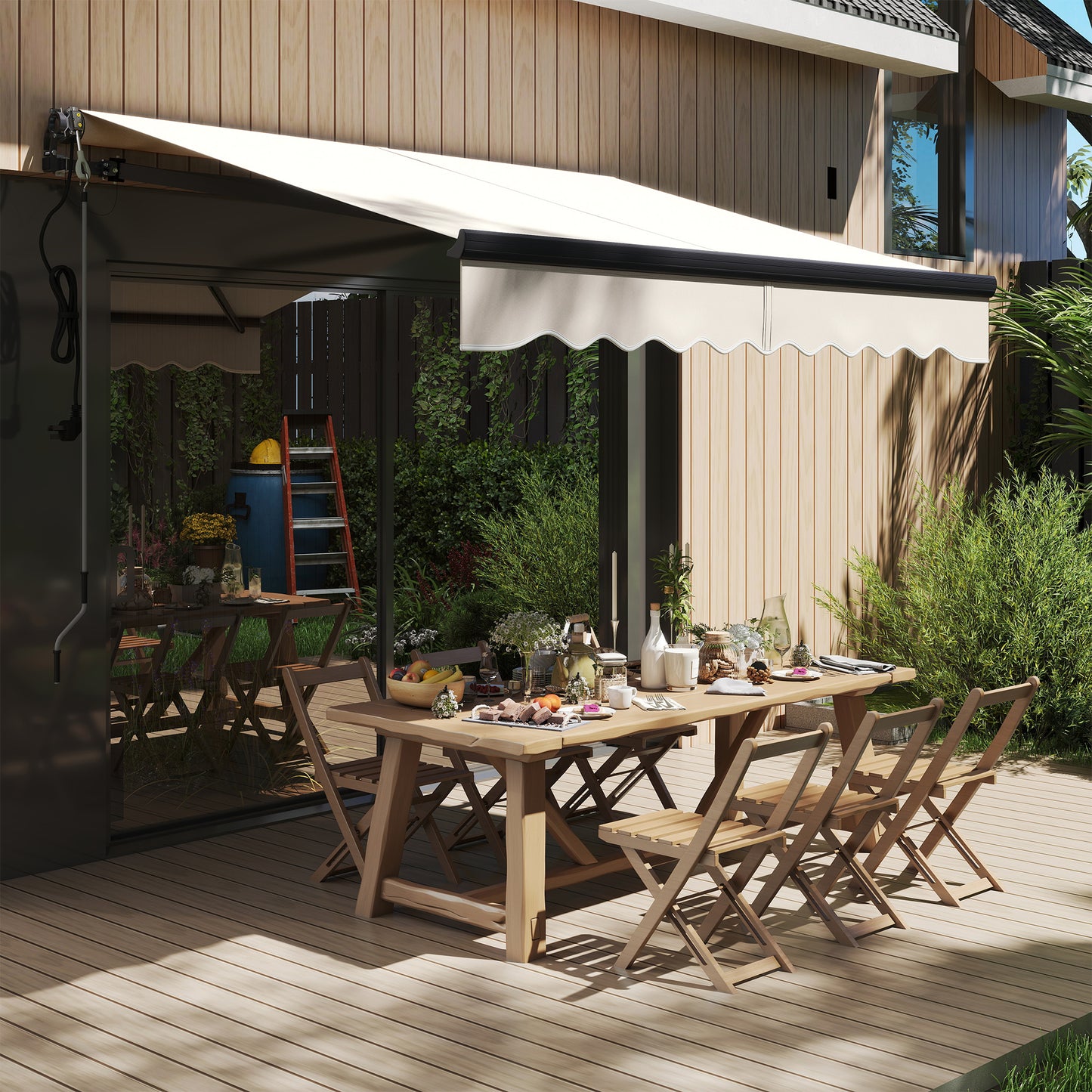 2.5 x 2m Electric Awning with Remote Controller, Aluminium Frame DIY Retractable Awning
