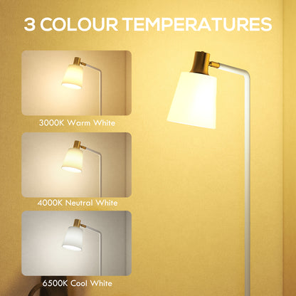 Modern Standing Lamp, Floor Lamp with 350° Rotatable Head for Living Room, White