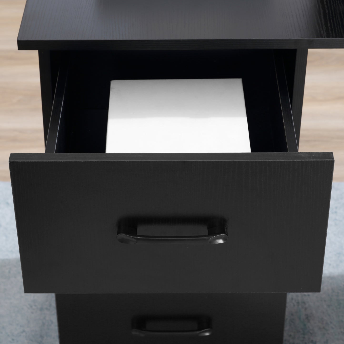 Computer Desk with Drawers, Home Office Desk, Writing Table, PC Workstation with 3 Storage Shelves for Working, Study