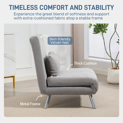 Single Snow Flannel Chair Bed - Grey