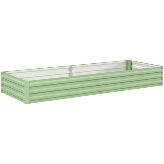 Metal Raised Garden Bed Planter Box Outdoor Planters for Growing Flowers, Herbs, Green, Light Green