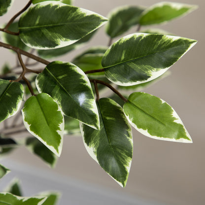 4.5ft Ficus Artificial Plant with Realistic Leaves, Potted Fake Tree for Home Office Indoor Decor, Green