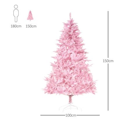 5FT Artificial Christmas Tree Holiday Xmas Holiday Tree Decoration with Automatic Open for Home Party, Pink