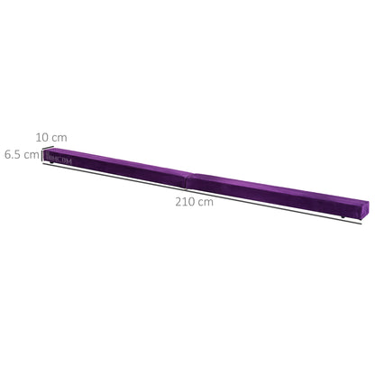 2.1M 7FT Gymnastics Folding Balance Beam Home Gym Training Exercise Sports - Purple