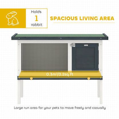 Wooden Rabbit Hutch Guinea Pig Hutch Bunny Cage Small Animal Habitat Openable Asphalt Roof for Outdoor Use 90 x 45 x 65 cm