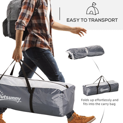 Dome Tent for 6-8 Person, Camping Tent with 4 Zipped Mesh Doors, Removable Oxford Cloth, Lamp Hook, Portable Carry Bag