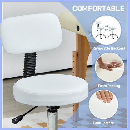 360° Swivel Seat Salon Stool - White