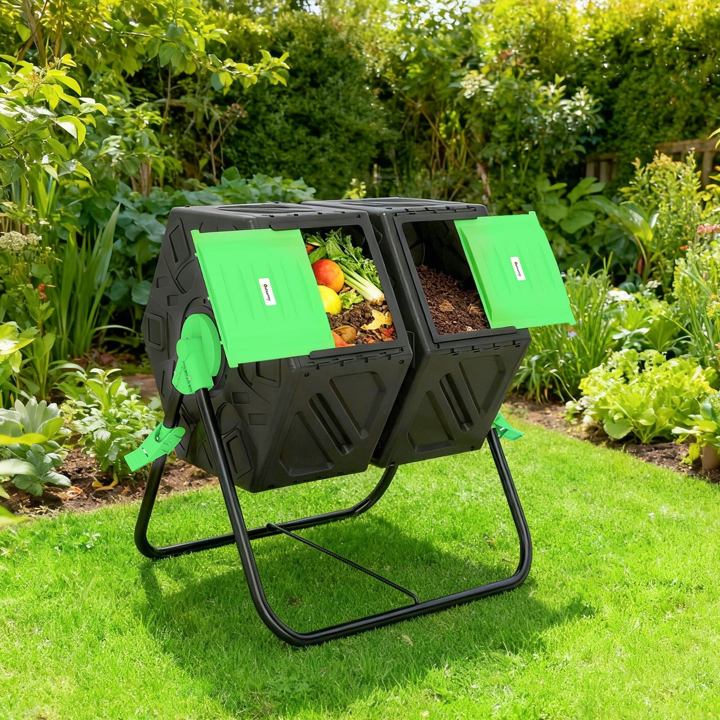 130L Double Chamber Composter - Black