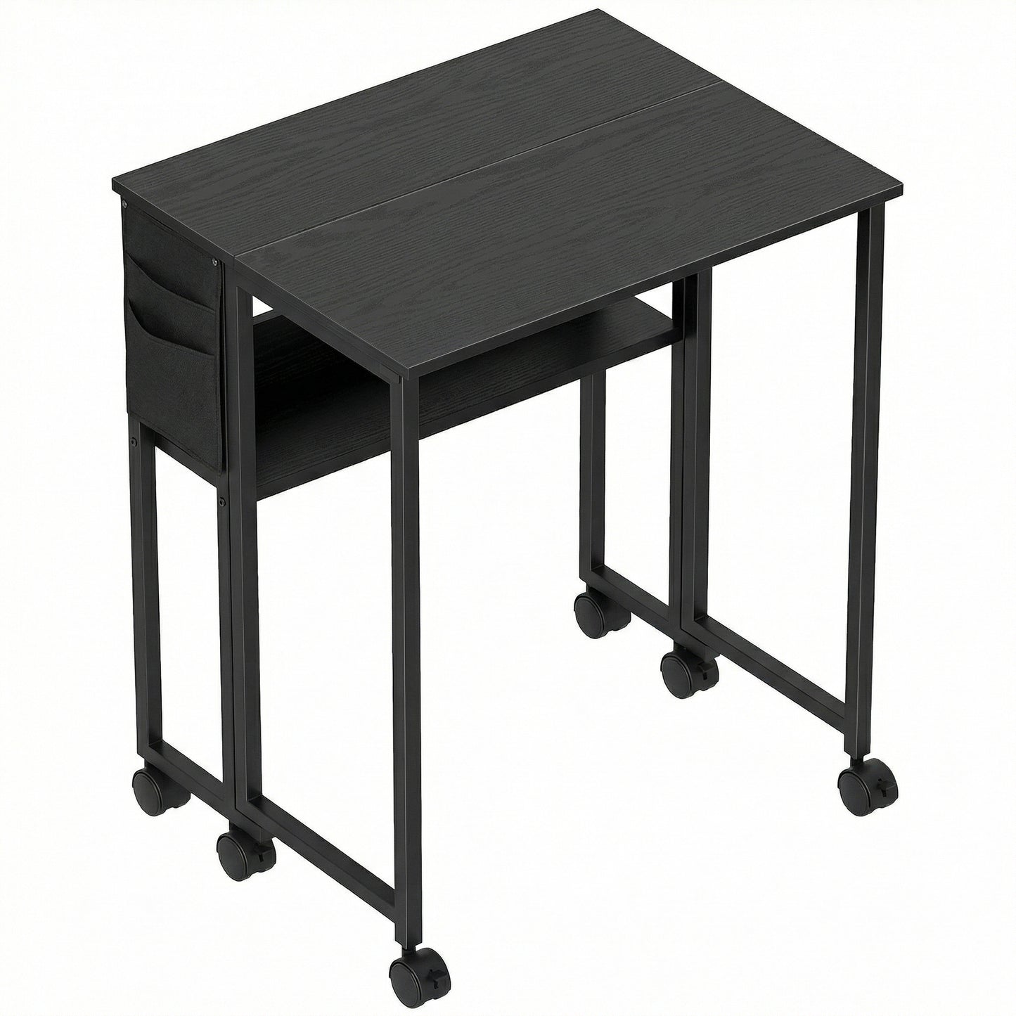 63 cm Drop Leaf Writing Work Desk - Black