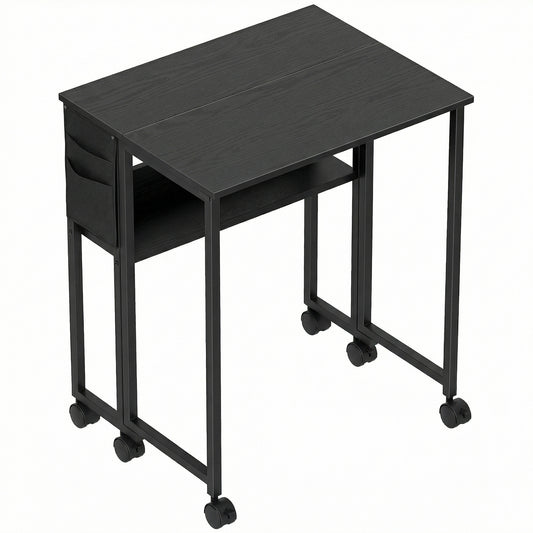 63 cm Drop Leaf Writing Work Desk - Black