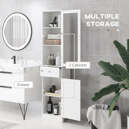 Slim Freestanding Bathroom Storage Cabinet – White