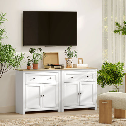 Sideboard Storage Cabinet, Morden Kitchen Cupboard with Adjustable Shelf, Drawer and Double Doors, Sideboard for Living Room