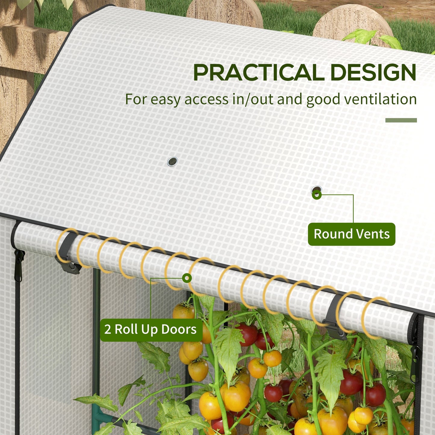 Mini Greenhouse with 4 Wire Shelves, Portable Tomato Greenhouse