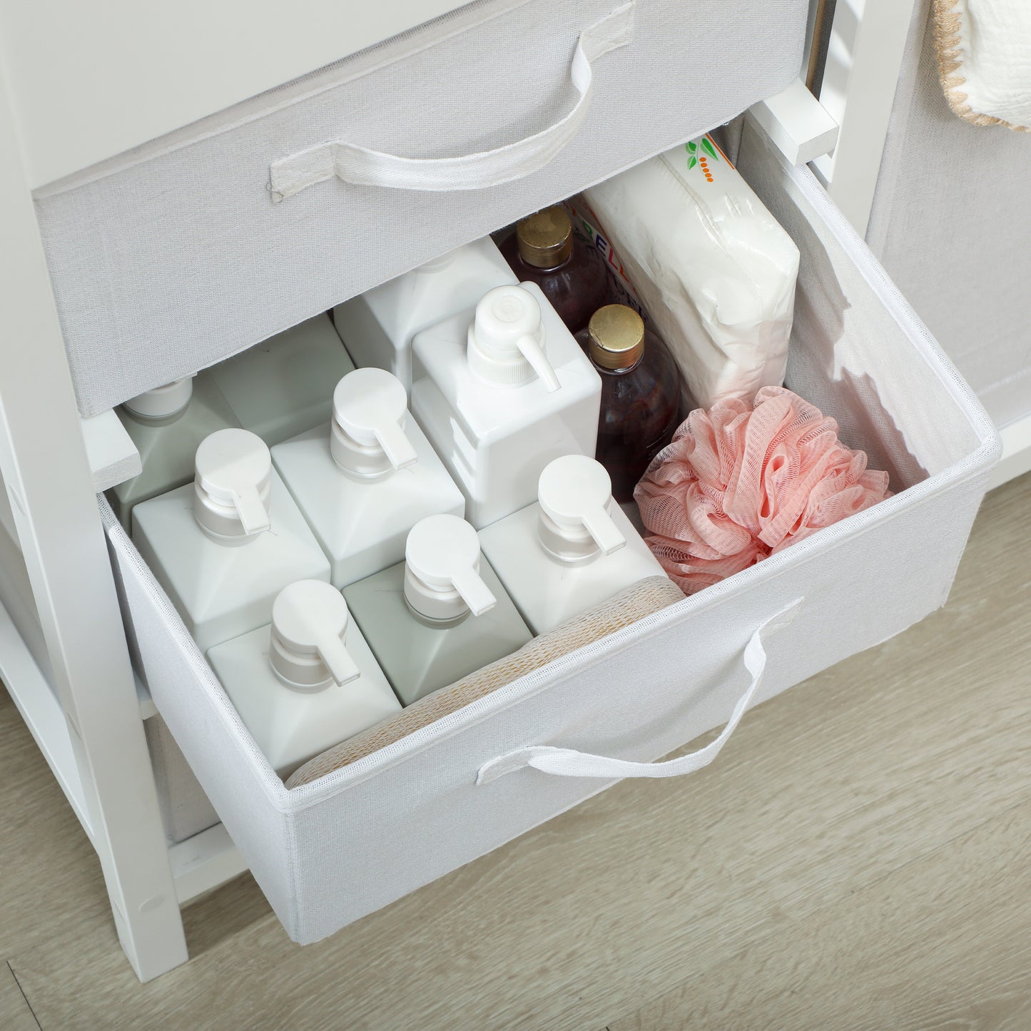 Baby Changing Unit with 4 Storage Drawers, Mat for Bedroom Nursery, 84 x 84.5 cm, White