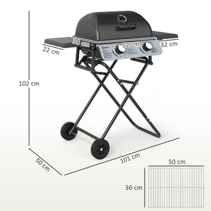 Two-Burner Portable Suitcase BBQ - Black