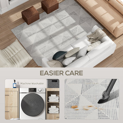 Modern Area Rug, Geometric Pattern Non-Slip Washable Rug, Soft Floor Carpet for Living Room, Bedroom, Dining Room