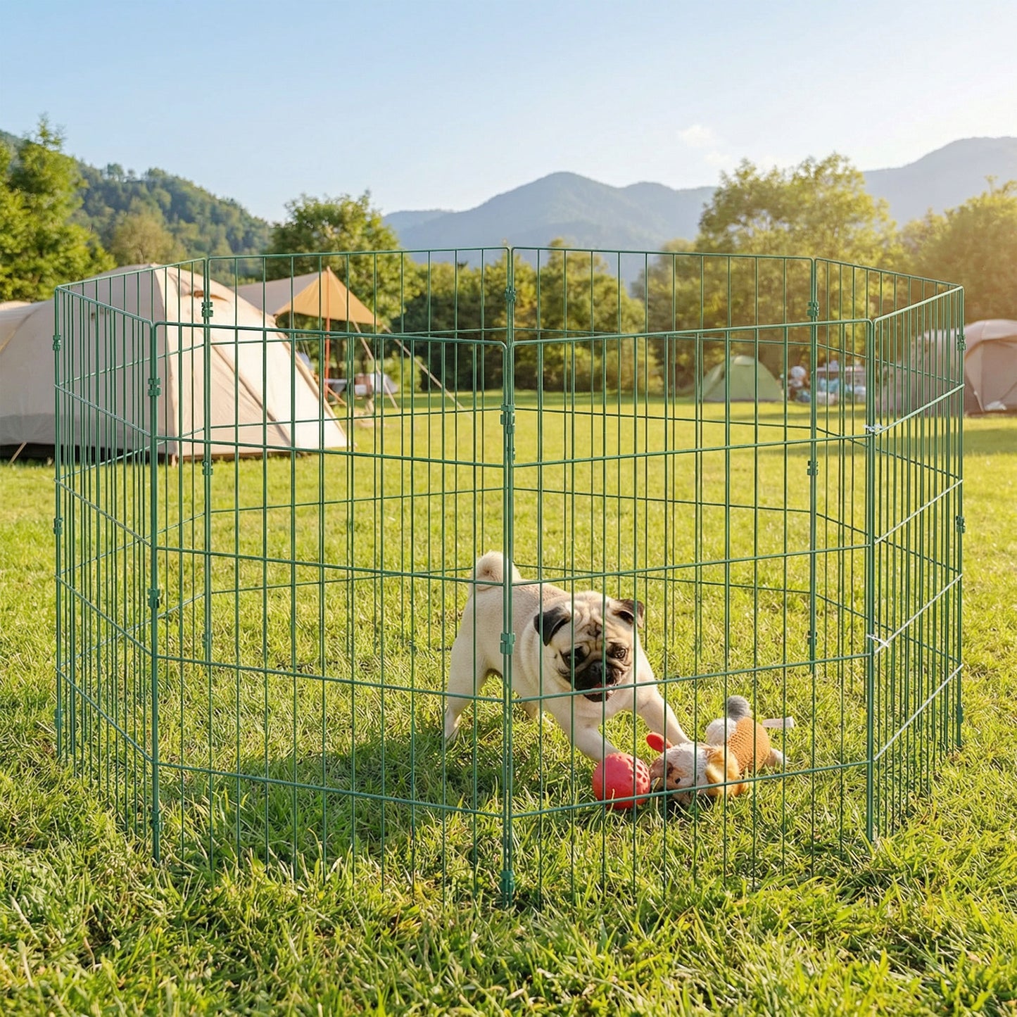 8 Panel Pet Playpen for Medium Dogs Indoor Outdoor 80 cm Height