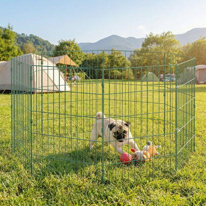 8 Panel Pet Playpen for Medium Dogs Indoor Outdoor 80 cm Height