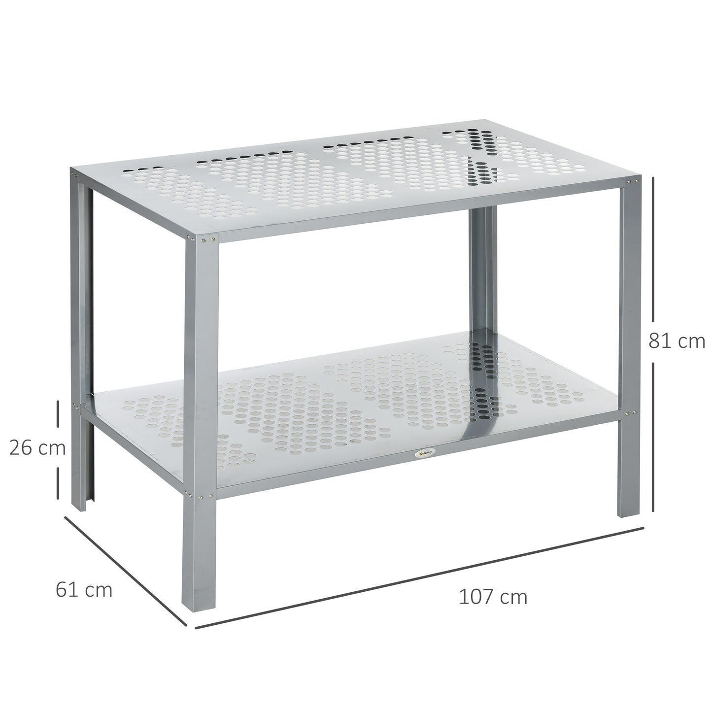 2-Tier Plant Stand, Corner Plant Shelf for Outdoor and Indoor Storage Organizer, Freestanding Flower Rack with Steel Frame