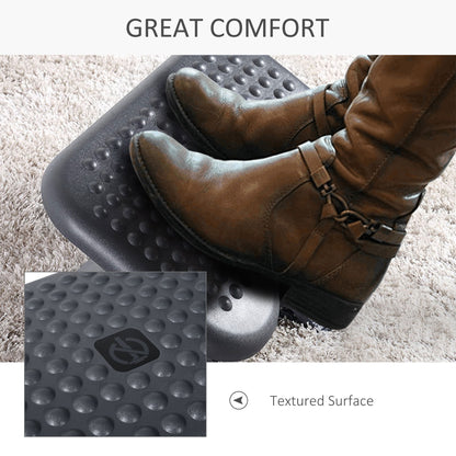 Footrest Adjustable Height & Angle Tilting Platform Home Office Foot Rest Charcoal Grey