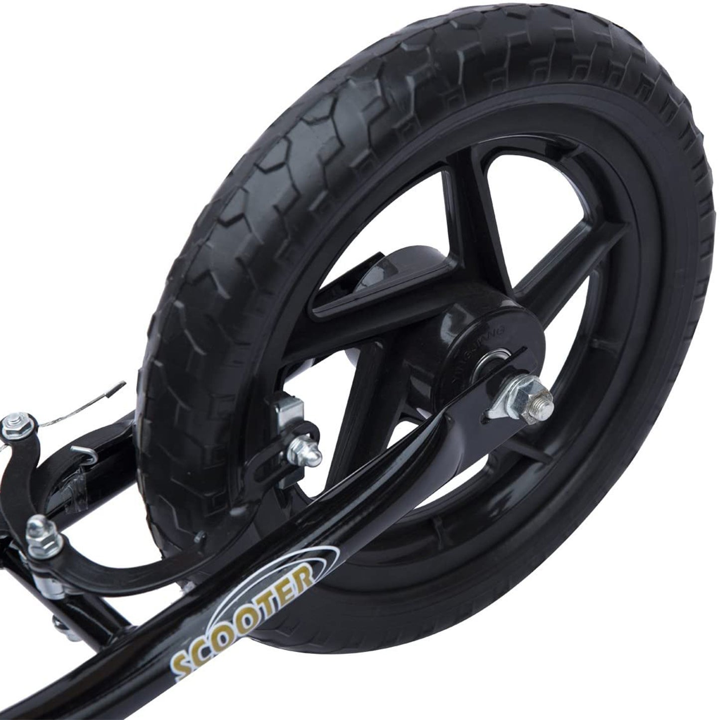 Kids Scooter Kick Scooter, with 12" EVA Tyres, Rear Brake, Big Wheels Scooter for 5-12 Years , Black