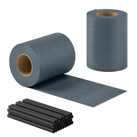 2Pcs Privacy Garden Screen Fence, UV Resistant Waterproof Windbreak Fencing, 70mx19cm, Grey
