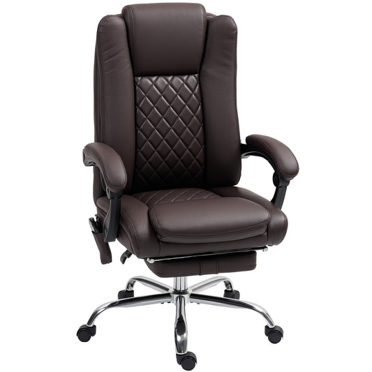 Executive Office Chair with 6-point Massage and Heat - Dark Brown