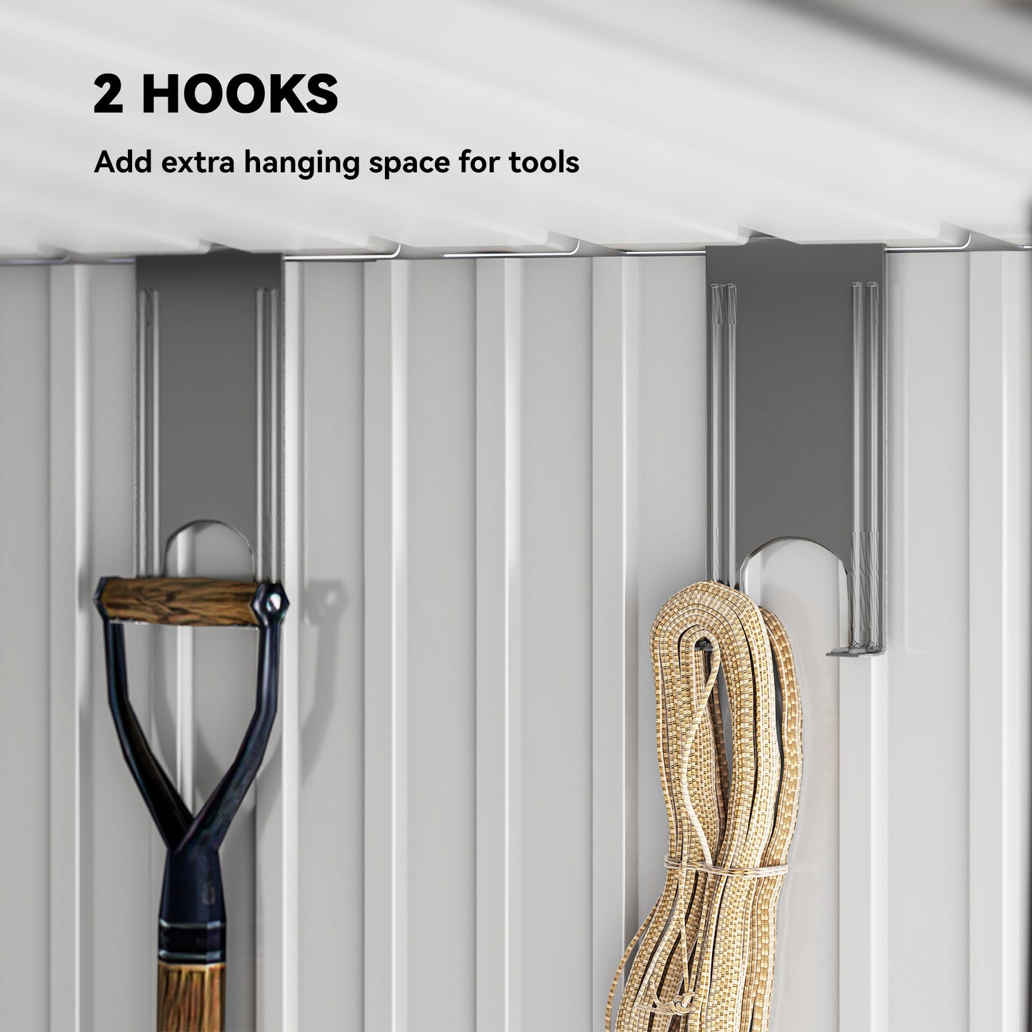 6.5 x 4FT Galvanised Metal Shed with Foundation Kit, Lockable Tool Garden Shed with Double Sliding Doors, Vents