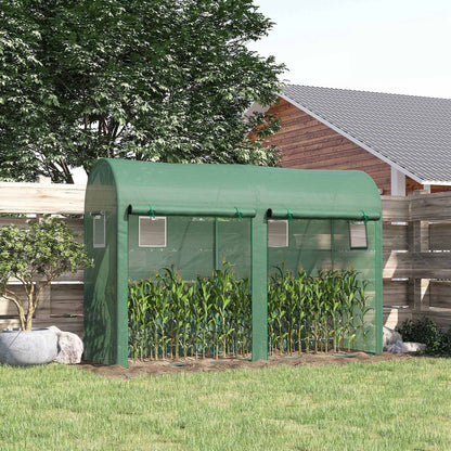 Walk-in Greenhouse, Tomato Greenhouse with Double Doors & 4 Windows, Garden Plant Growth Green House with PE Cover