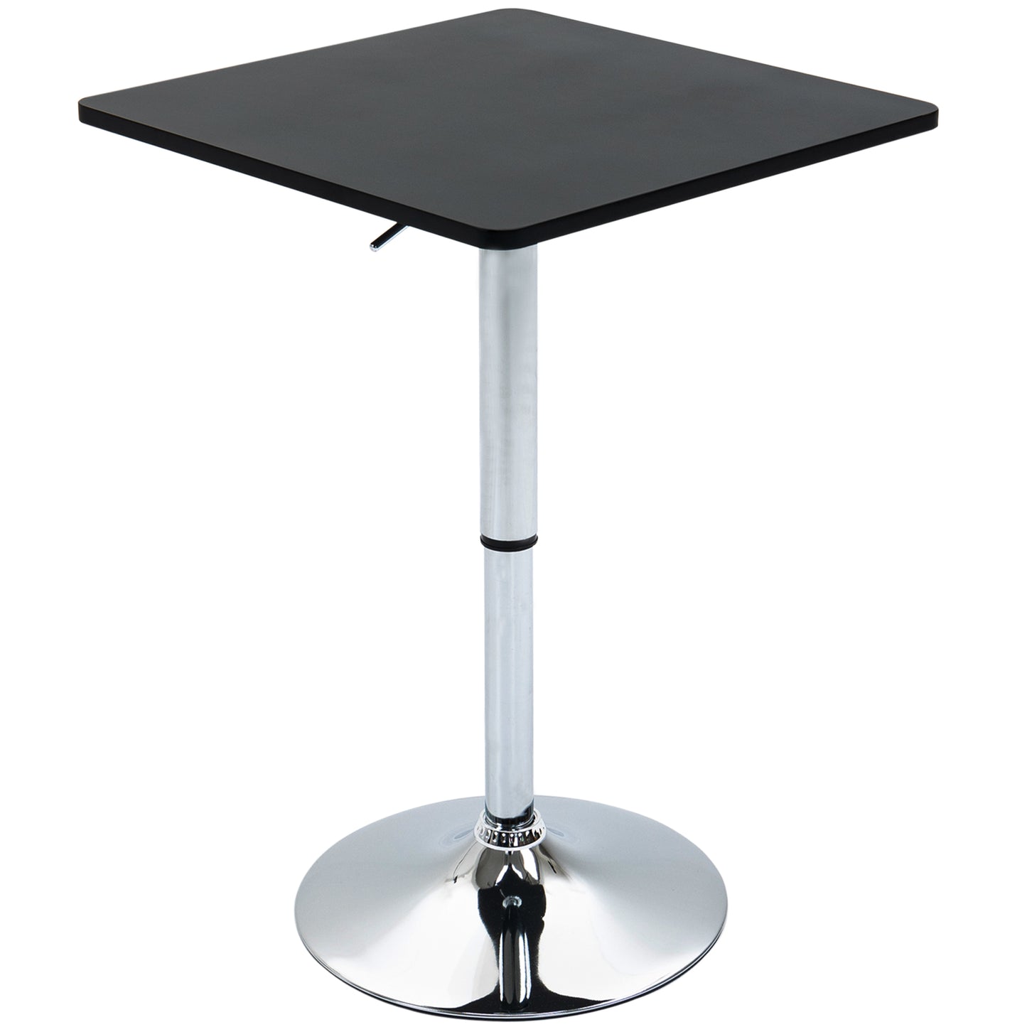 Modern Height Adjustable Counter Bar Table with 360° Swivel Tabletop and Electroplating Metal Base, Pub Desk for Living Room