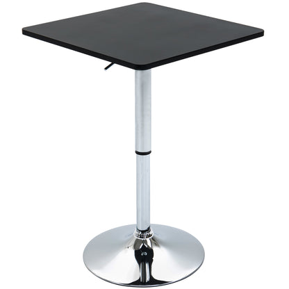 Modern Height Adjustable Counter Bar Table with 360° Swivel Tabletop and Electroplating Metal Base, Pub Desk for Living Room