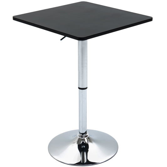 Modern Height Adjustable Counter Bar Table with 360° Swivel Tabletop and Electroplating Metal Base, Pub Desk for Living Room