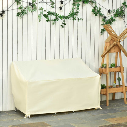 600D Oxford Cloth Furniture Cover, 2 Seater Sofa Protector for Garden Patio, Outdoor, Waterproof, Beige