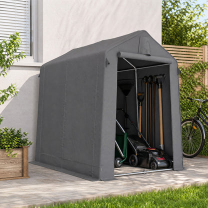 7.5 x 6.2 ft Outdoor Garden Storage Shed, Waterproof Bike Tent with Roll-Up Zipper Door and Vent, Dark Grey
