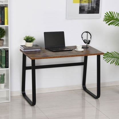 Industrial Writing Desk With Metal Legs, 115 x 58 x 74.5cm, Rustic Brown and Black