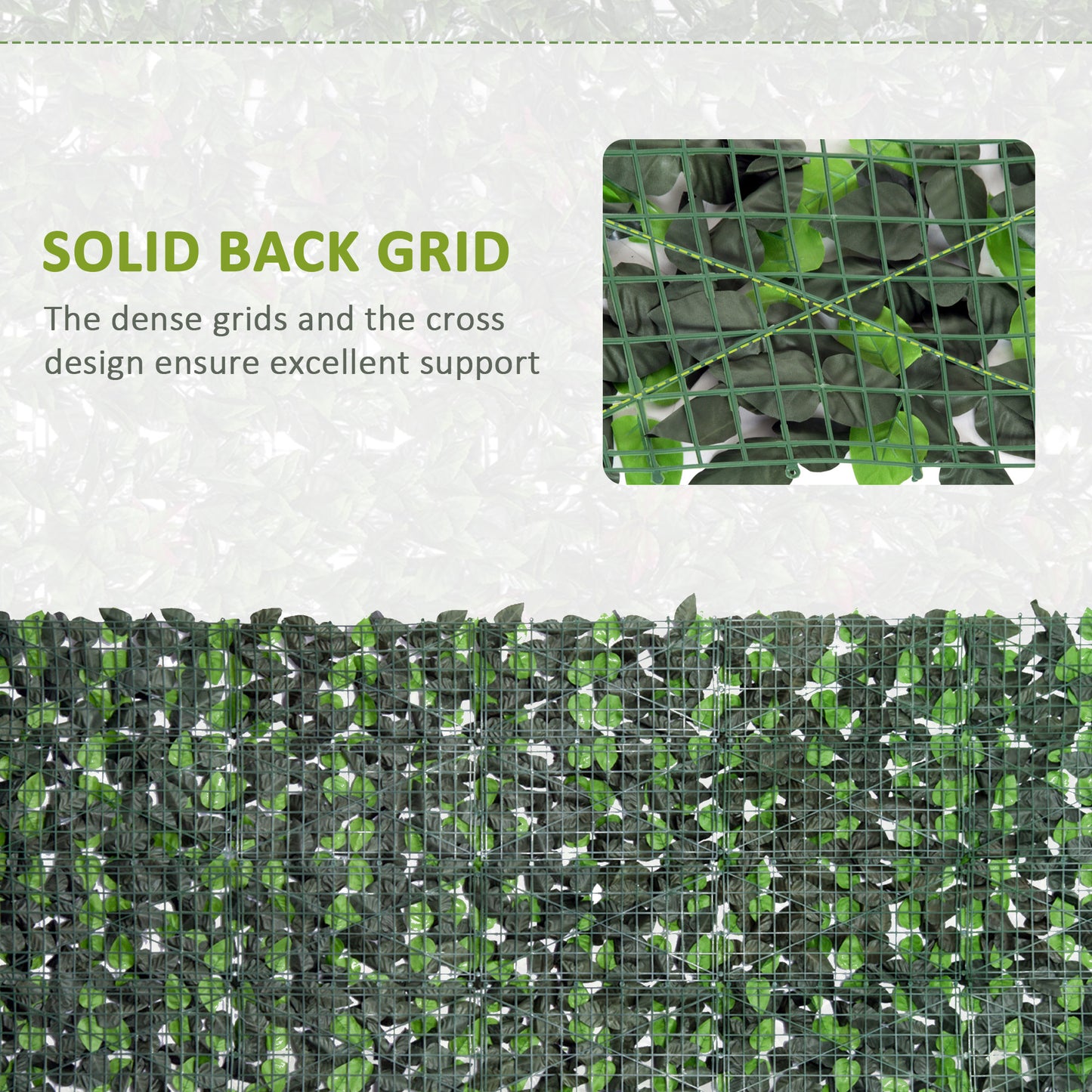 Artificial Leaf Hedge Screen Privacy Fence Panel for Garden Outdoor Indoor Decor 3M x 1M Light Green and Dark Green