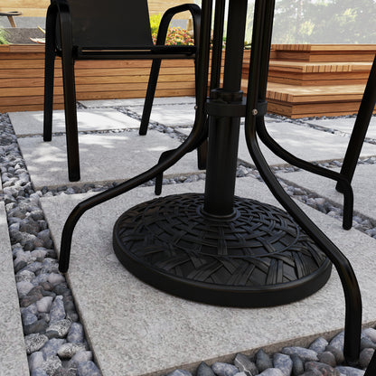 12kg Garden Parasol Base, Round Resin Garden Umbrella Base, Heavy Duty Parasol Stand for 38mm or 48mm Outdoor Umbrella Poles