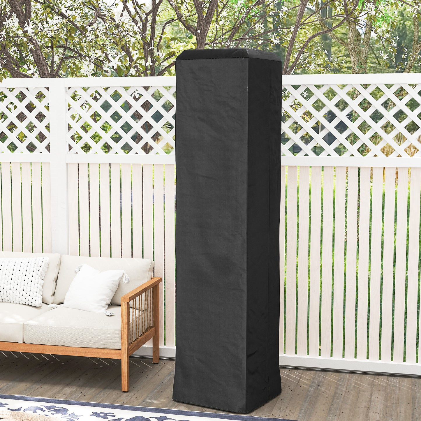 Heavy Duty Gas Pyramid Patio Heater Cover, Full Length Outdoor Heater Cover Protector, UPF 30+ Oxford Fabric with Zipper