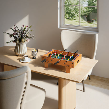 20 in Table-top Football Table with Stainless Steel Rods, Compact Foosball Table for Kids and Adults