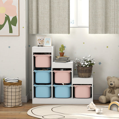 Toy Storage Organiser, Three-Layer Kids Toy Storage Units, with Removable Bins, for Ages 3-8 Years, Multi-colour