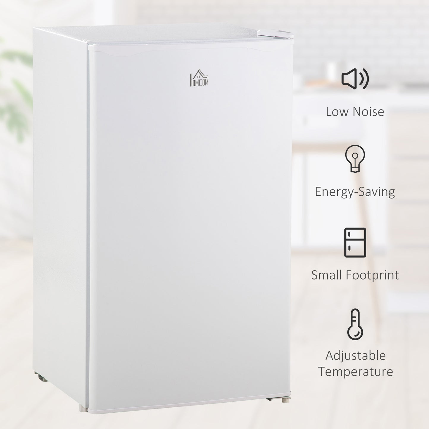 91L Small Fridge with Chiller Box Under Counter Fridge with Reversible Door, Good Housekeeping Institute Approved, White