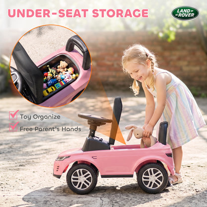 Land Rover Licensed Toddler Ride on Car with Horn, Engine Sounds, Under-Seat Storage, for 18-36 Months, Pink
