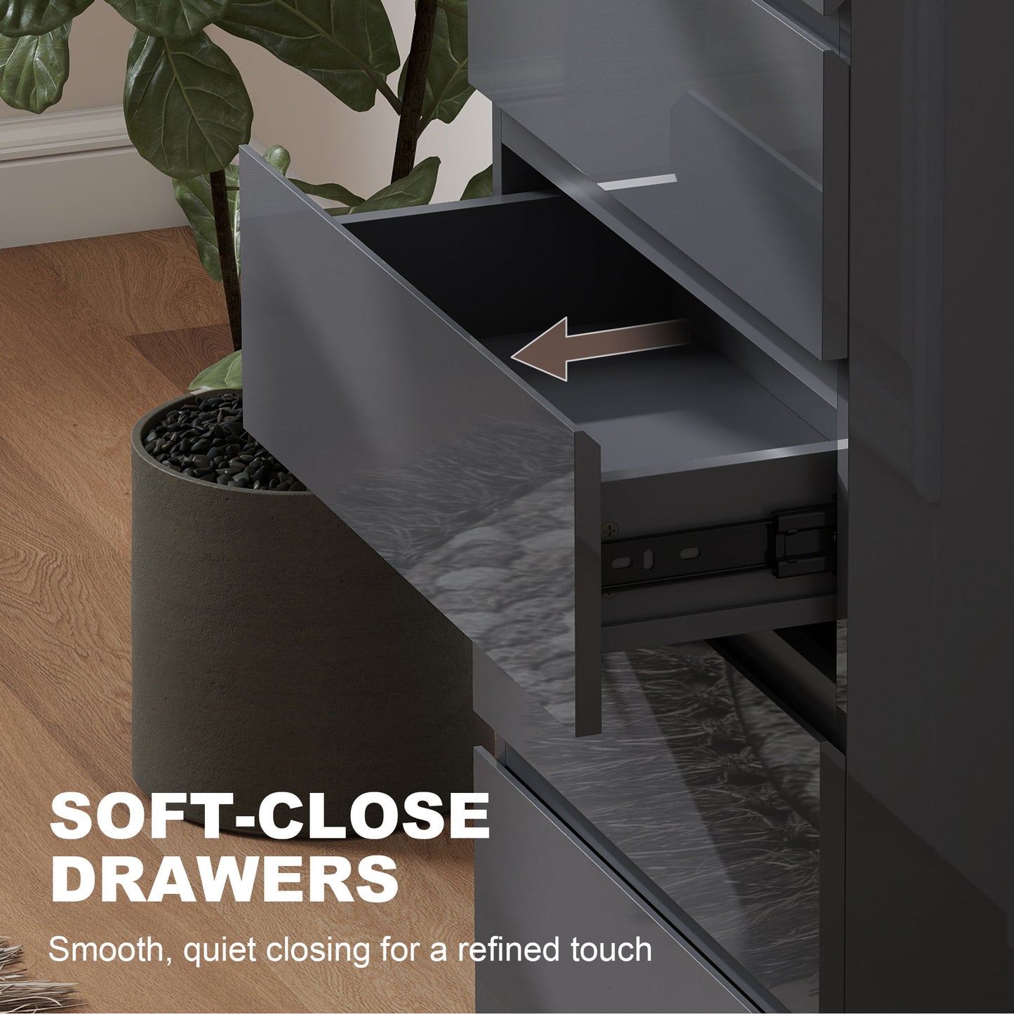 Chest of Drawers, 5-Drawer Storage Cabinets, Modern Dresser, Storage Drawer Unit for Bedroom